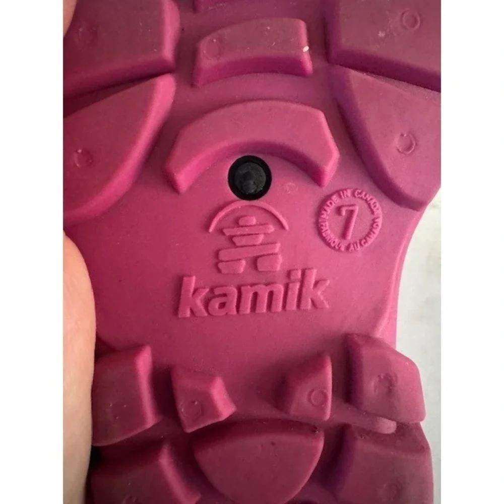 Kamik Pink Glitter Flower Waterproof Winter Snow Boots Wool Lining Toddler -‎ 7